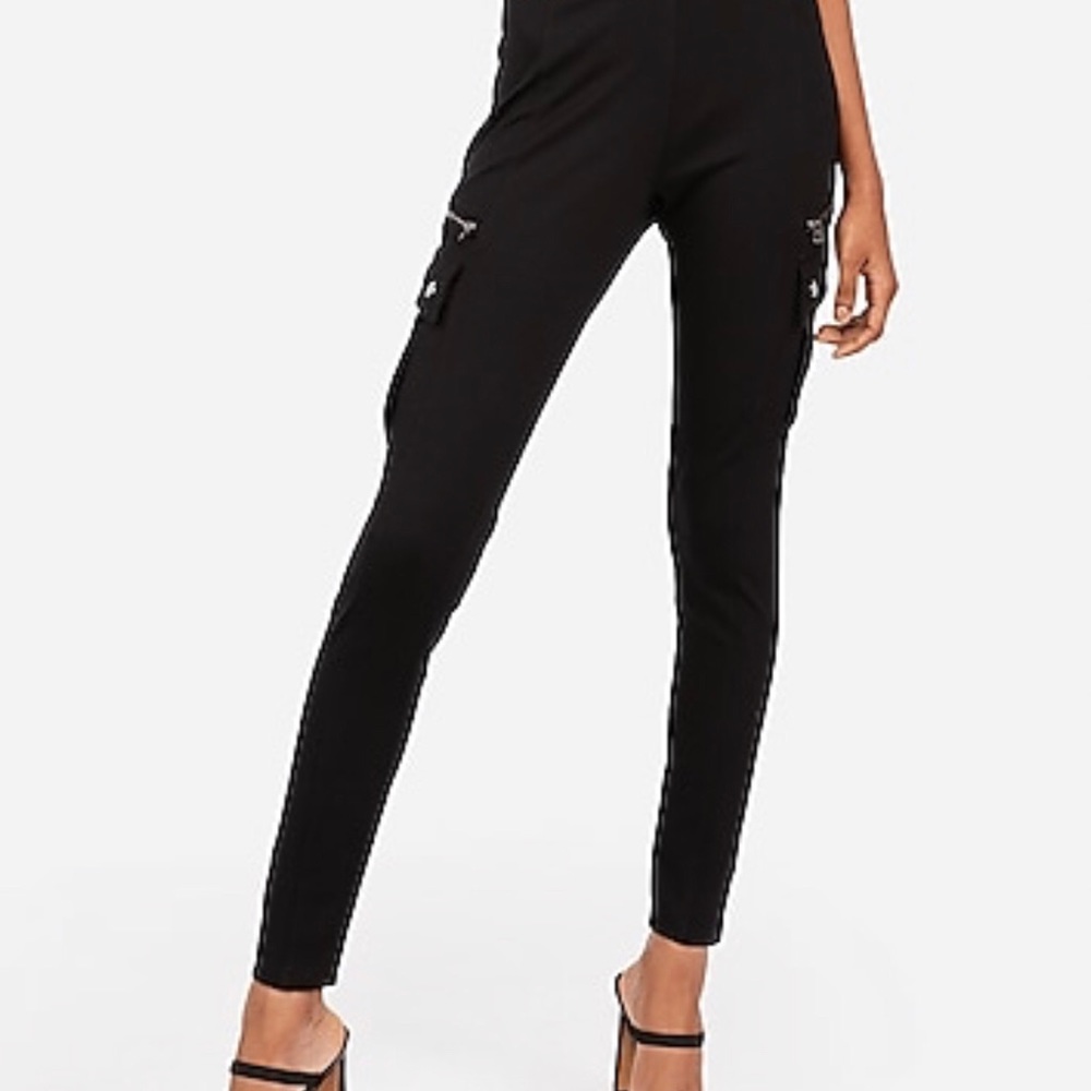 Mid Rise Ponte Cargo Leggings